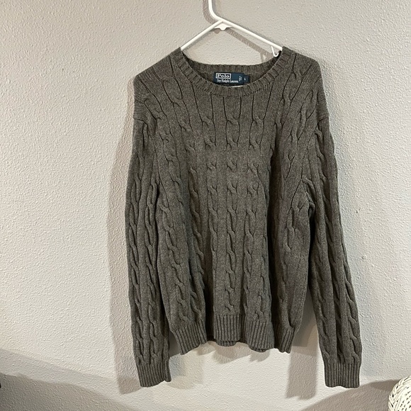 Ralph Lauren Grey Cotton Cable Knit Sweater! - Picture 2 of 5